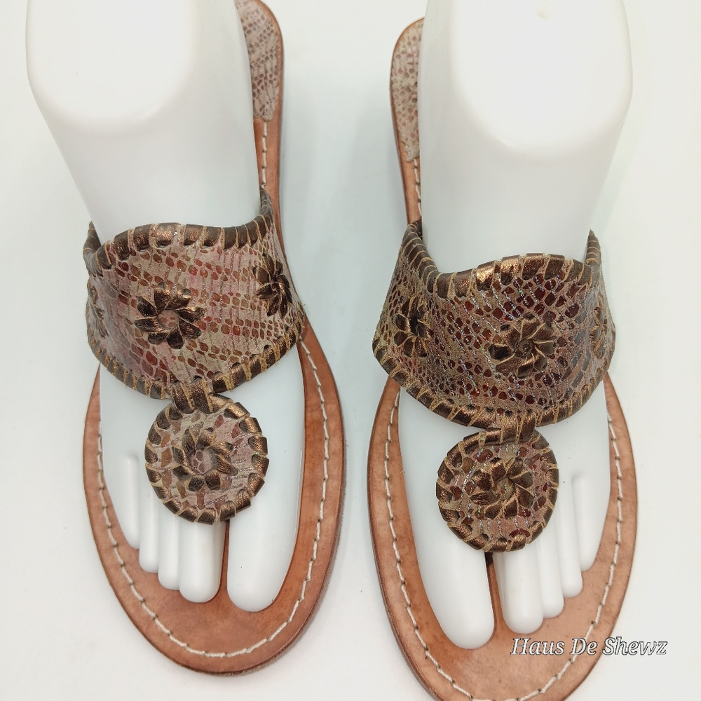 Jack Roger's Copper Color leather sandals sz 9